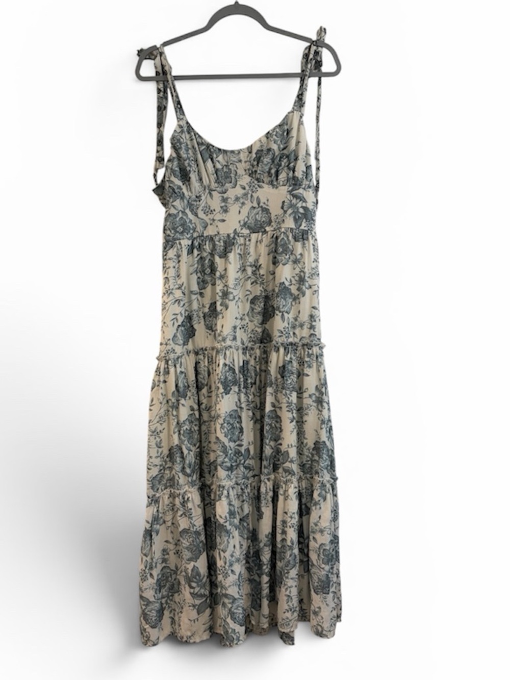 Floral Tiered Midi Dress Cottagecore Coquette Prairie Large